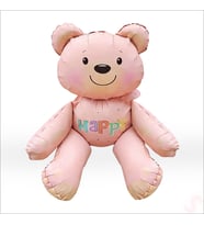 Oturan Ayıcık Folyo Balon, 54 cm x 51 cm - Pembe
