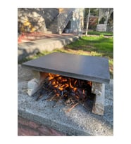 30x40cm Doğal Bazalt Taşı - Mangal ve Barbekü İçin Pişirme Taşı