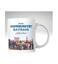 Applucky 29 Ekim Cumhuriyet Bayramı Baskı Kupa Bardak (Beyaz)