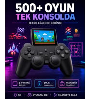 Çocuklar Yetişkinler İçin Uygun 500 Oyunlu Taşınabilir El Konsolu