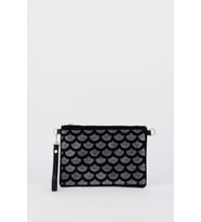 Kadın Yelpaze Gümüş Taşlı Süet Bilek Askılı Ve Zincir Askılı Portföy El Ve Clutch Çanta
