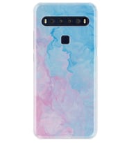 TCL 10L Kılıf Desenli Silikon Pink Blue Abstract 1385