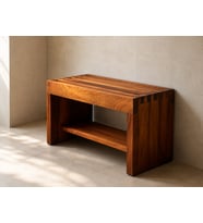 Shark Anatolia Premium Iroko Banyo Bahçe Havuz Bankı Raflı Ekstra Güçlü 86cm Indoor/Outdoor