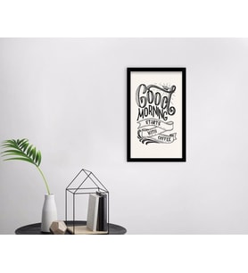 BK Home Coffee Tasarımlı Dekoratif Ahşap Siyah Çerçeveli Tablo-47