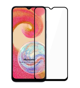 Microsonic Samsung Galaxy A04e Tam Kaplayan Temperli Cam Ekran Koruyucu Siyah
