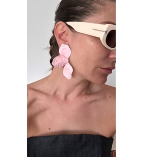 Poseidons Jewellery Pembe Çiçek Formlu Büyük Küpe - Zara İlhamlı”