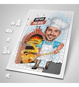 Fırıncı Erkek Karikatürlü 240 Parça Kişiye Özel  Puzzle