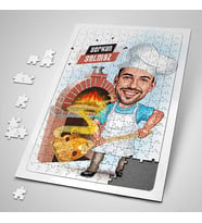 Fırıncı Erkek Karikatürlü 240 Parça Kişiye Özel  Puzzle