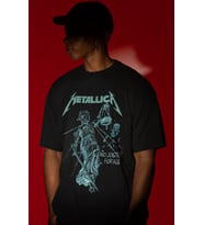 Tasarım Metallica Rock Metal Müzik Grubu Baskılı Unisex Oversize Tişört