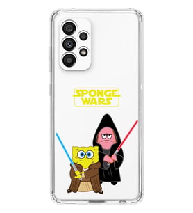 Samsung Galaxy A53 Uyumlu Sunger Bob Star Wars Desenli Şeffaf Telefon Kılıfı