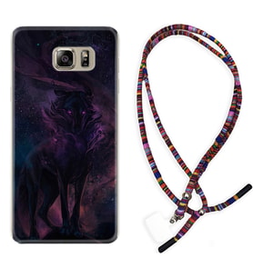 Samsung S7 Edge S20 Fe Plus Ultra S21 S22 Kılıf Boyun Asklı Rasta Silikon Black Purple Wolf 1791