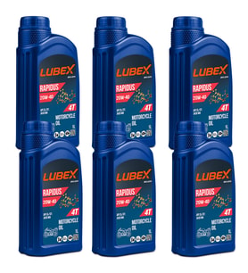 Lubex Rapidus 20W-40 1 Lt 4 Zamanlı Motosiklet Yağı (6 Adet)