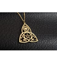 Üçlü Ay ve Pentagram Kolye Elegance Manevi Bağlantı Kolye