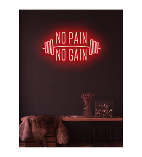 NO PAIN NO GAIN Yazılı ve Şekilli Neon Tabela
