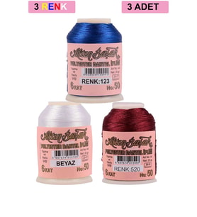 Northcity 3 Adet Altınbaşak Oya ve Dantel İpi 20 gr - Royaleks - No: BEYAZ - 520 - 123