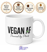Vegan AF Baskılı Çok Vegan Olanlara Özel İngilizce Çay Kupası Hediye