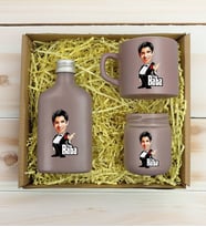 BK Gift Kişiye Özel DTF The Baba Karikatürlü Mat Gri Kahve Fincanı & Kolonya & Mum Hediye Seti-3, Babaya Hediye, Babalar Günü Hediyeleri