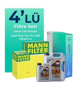 MANN Audi A4 40 TDi Filtre Bakım Seti Liqui Moly Motor Yağlı (2020-2024) 4 Lü