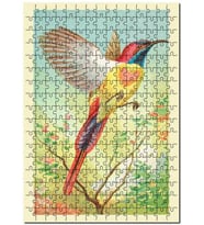 Cakapuzzle Ateşli Kuyruklu Güneş Kuşu Puzzle Yapboz MDF (Ahşap) (120 Parça)