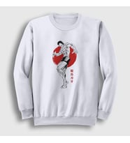 Presmono Unisex Beyaz Fighter Anime Hanma Baki Sweatshirt 317411tt