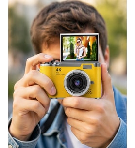 48 Dijital Kamera Flip Ekranlı Vlog Selfie Çekim Profesyonel Fotoğraf Makinesi