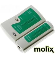 Molix RJ-45,RJ-11 Çantalı Kablo Tester İnternet Kablo Test Cihazı