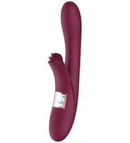 Fastieshop LCD Ekranlı Rotating Isıtmalı Şarjlı 10 Titreşim Modlu Lüks Vibratör - 23 cm (Bordo)