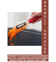 Ergonomik Sebze Meyve Soyacağı Kabukları İçinde Tutan Pratik Kolay Kullanım Hijyenik Hazneli Soyacak