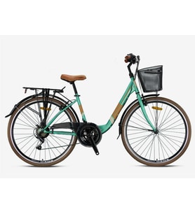 Kron TETRA 3.0 - 28 Jant City Bike - 15' - 21 Vites - V.B. - Mint Yeşili-Kahverengi/Bej