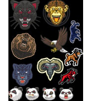 Agresif Hayvanlar Sticker Set-5 13 Parça Telefon, Tablet, Defter, Laptop Sticker
