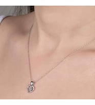 SWAROVSKİ TAŞLI KALP 925 AYAR GÜMÜŞ KOLYE