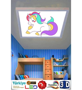 Unicorn Çocuk Odası Avize Ledli Beyaz Kasa,60watt, Modern Kasa, Yeni Ürün,