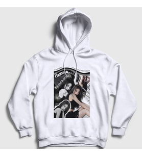 Presmono Unisex Beyaz Sakura K Pop Le Sserafim Kapüşonlu Sweatshirt 482217tt