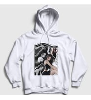Presmono Unisex Beyaz Sakura K Pop Le Sserafim Kapüşonlu Sweatshirt 482217tt