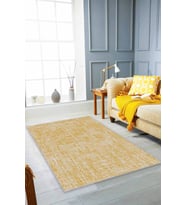 Sarı Sade Desensiz Kaymaz Tabanlı Dekoratif Halı HR006 - 100 x 160 cm