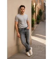 Erkek Regular Fit Jean Pantolon Gri