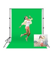 Cazipshop Ürün Çekimi Fotoğraf Ve Stüdyo Çekimleri Için Yeşil Fon Perde + Stant 2x3 Metre Stand+fon Perde Set (Siyah)