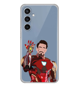 Samsung Galaxy S23 FE Uyumlu Iron Man Desenli Şeffaf Telefon Kılıfı