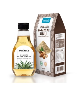 TheLifeCo Organik Badem Unu 250 gr + Organik Agave Şurubu 330 gr