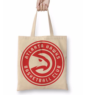 Basketbol Takımı Atlanta Hawks Bez Çanta Uzun Saplı
