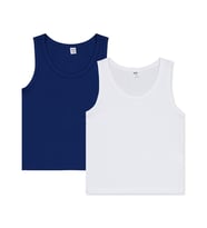 Civil Boys Lacivert-Beyaz 2-12 Yaş Erkek Çocuk 2'li Atlet - Standart