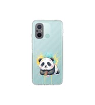 Redmi 12C ile Uyumlu Splash Panda Tasarımlı Şeffaf Silikon Kılıf