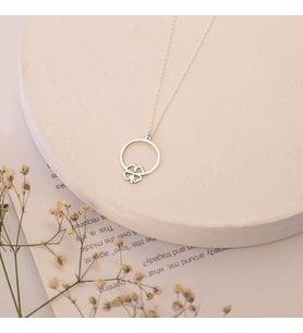 Kişiye Özel 925 Ayar Gümüş Minimalist Yonca Kolye