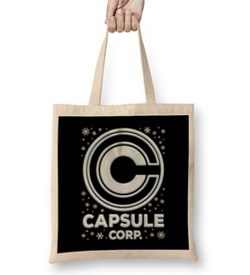 Dragon Ball Z Capsule Corporation Christmas Snow Logo Bez Çanta Uzun Saplı