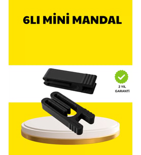 Tekrar Kullanılabilir Poşet Mandalı Siyah 6’lı Set