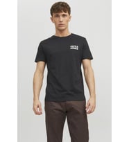 Jack & Jones Erkek Corp Logo Baskılı Bisiklet Yaka Kısa Kollu Tişört (Siyah)