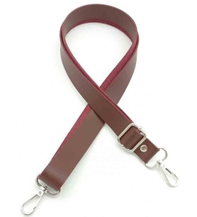 Angel Çanta Aksesuar Suni Deri Ayarlı Çanta Sapı 120X2.4 Cm Bordo Gümüş Metal