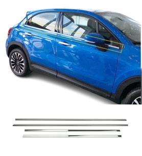 Fiat 500X Krom Cam Çıtası 4 Prç. 2014 ve Üzeri P.Çelik