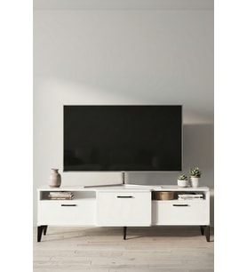Mistral TV Sehpası Metalik Beyaz 160x40 cm