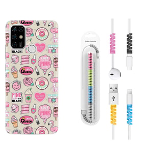 Casper E30 F20 X20 Kılıf Kablo Koruma Spiral Silikon Donut Flamingo 1415